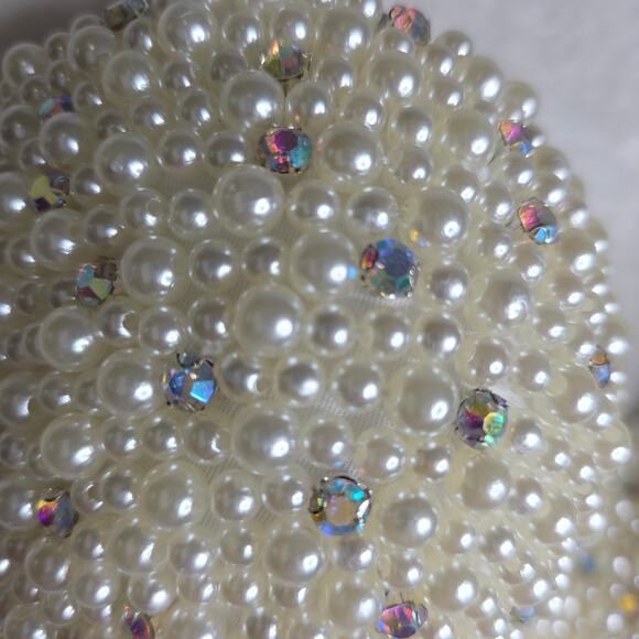 Pearl n Rhinestones‎ M Sexy Glam Trimed Bustier *SizeRunsSmall* See Pics. Blings - Picture 5 of 13